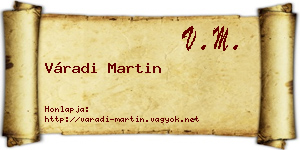 Váradi Martin névjegykártya