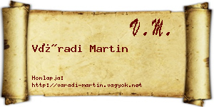 Váradi Martin névjegykártya