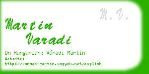 martin varadi business card